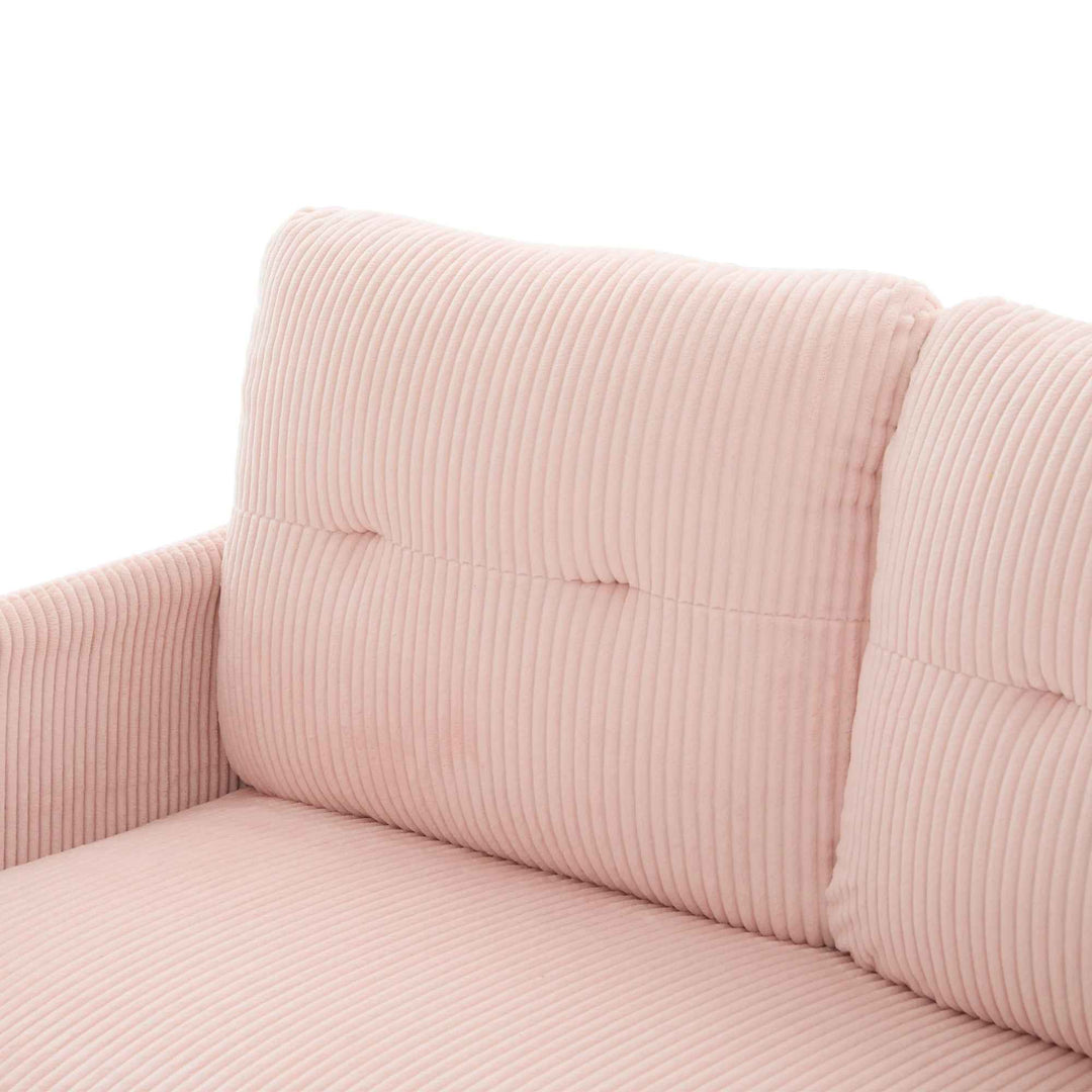 00+Oversized Loveseat Sofa, Corduroy Upholstered Double-Seater, Pink for Living Room NOVALON