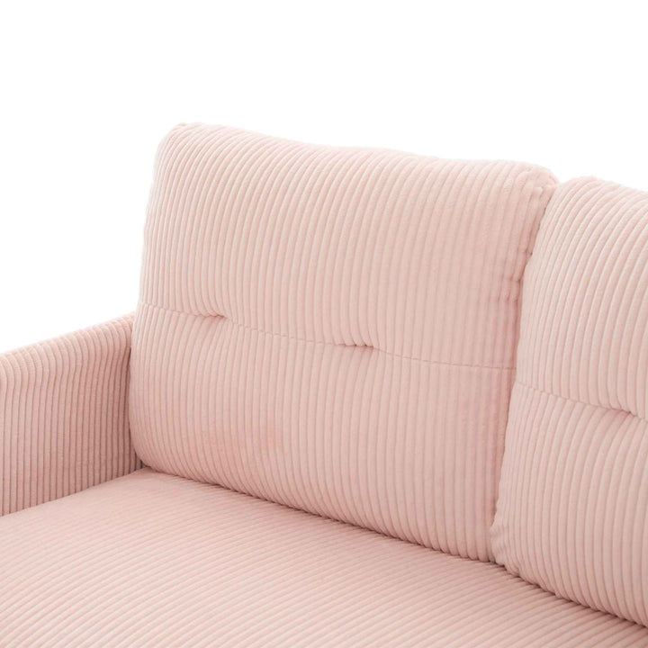 00+Oversized Loveseat Sofa, Corduroy Upholstered Double-Seater, Pink for Living Room NOVALON