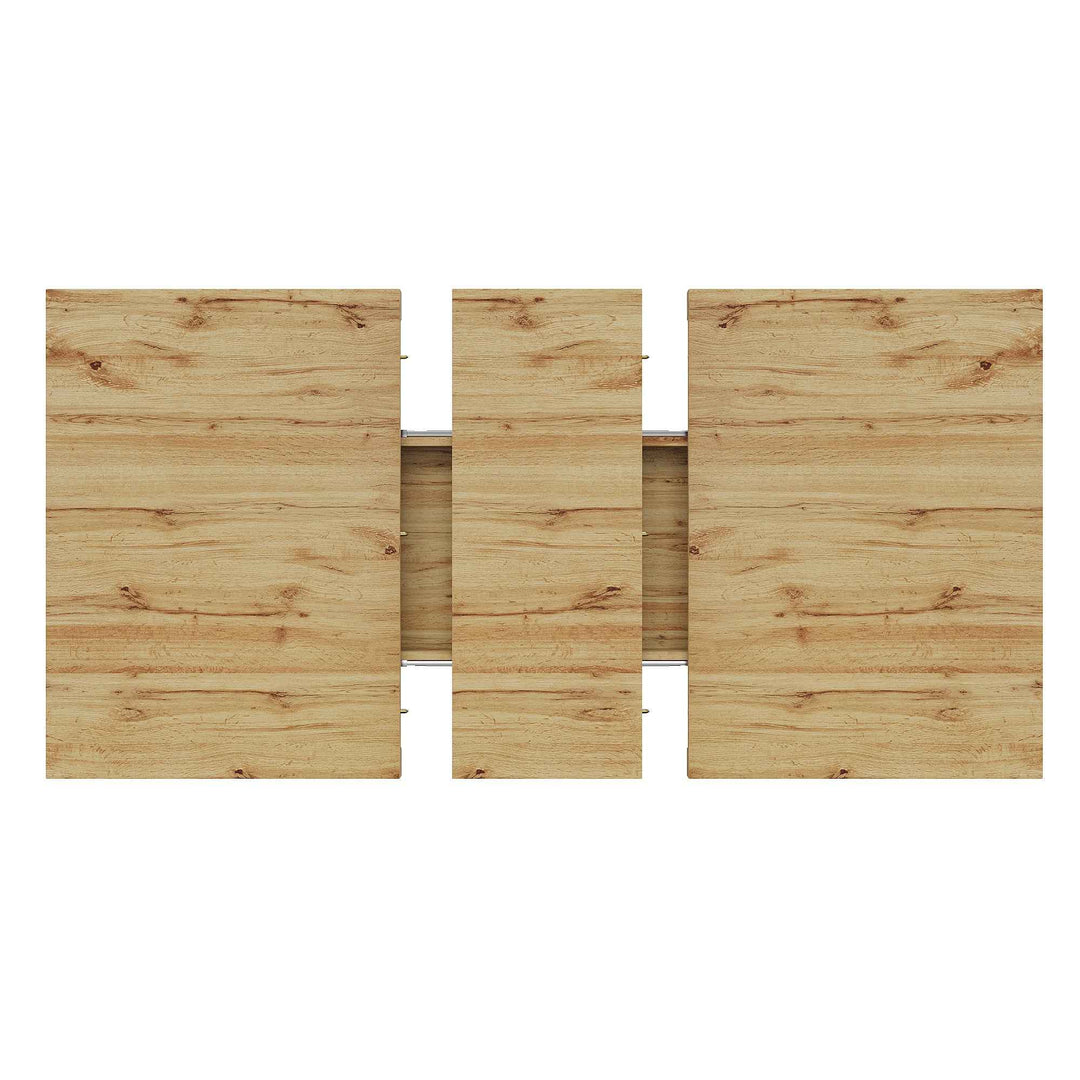 Wooden extendable dining table X-shaped legs 119-158.5cm