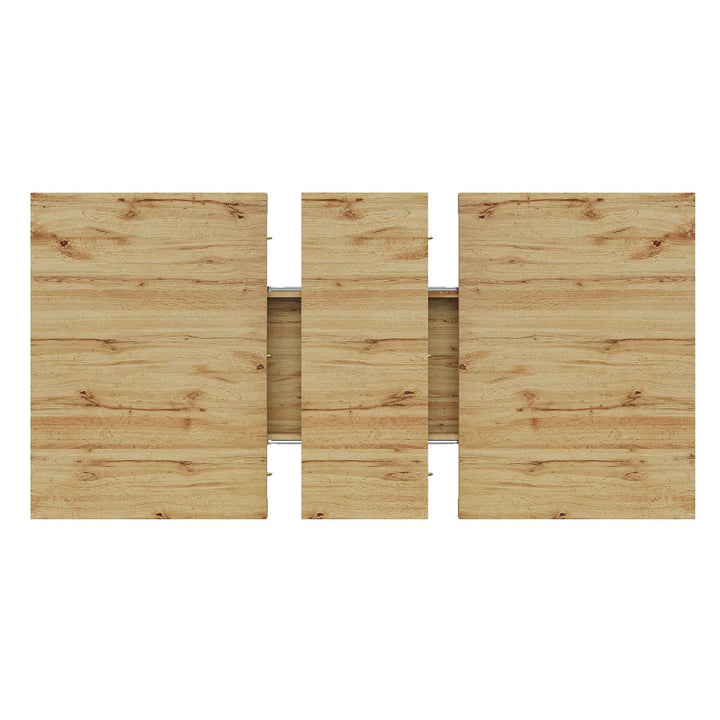Wooden extendable dining table X-shaped legs 119-158.5cm