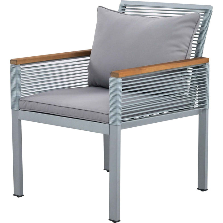 Garden lounge set 4-piece wooden look grey rattan with coffee table INFINITECLAR