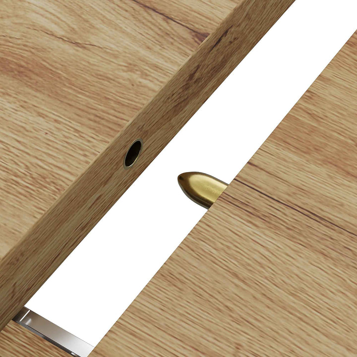 Wooden extendable dining table X-shaped legs 119-158.5cm