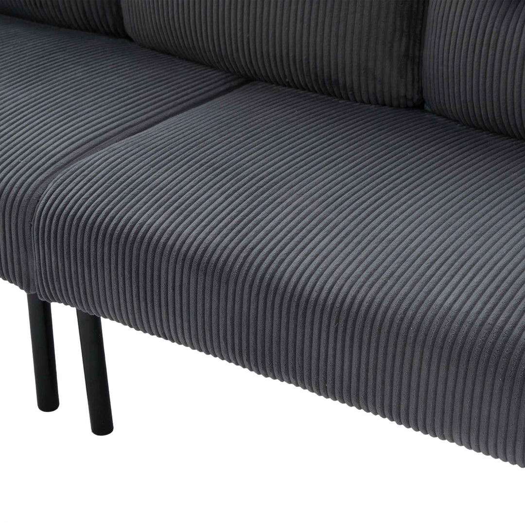 00+Oversized Loveseat Sofa, Corduroy Upholstered Double-Seater, Charcoal Grey for Living Room NOVALA