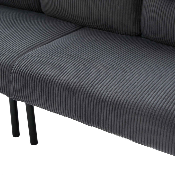 00+Oversized Loveseat Sofa, Corduroy Upholstered Double-Seater, Charcoal Grey for Living Room NOVALA