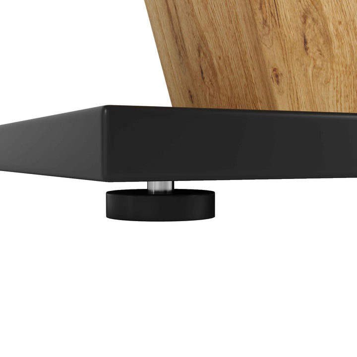 Extendable dining table wood grain V shape legs 120-160x80cm INFINITEZYNTH