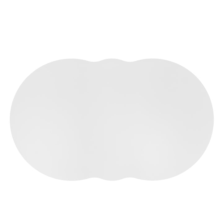 Modern oval white coffee table with push-to-open drawer CLOUDCREST