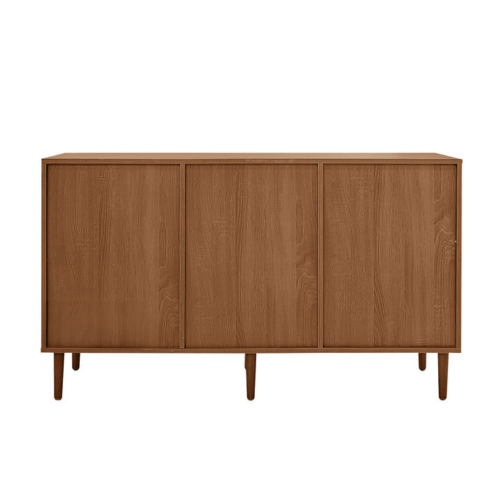 Wooden rattan sideboard vintage 3 doors 2 drawers 130x40x75.5cm SEAGRASSBED UK