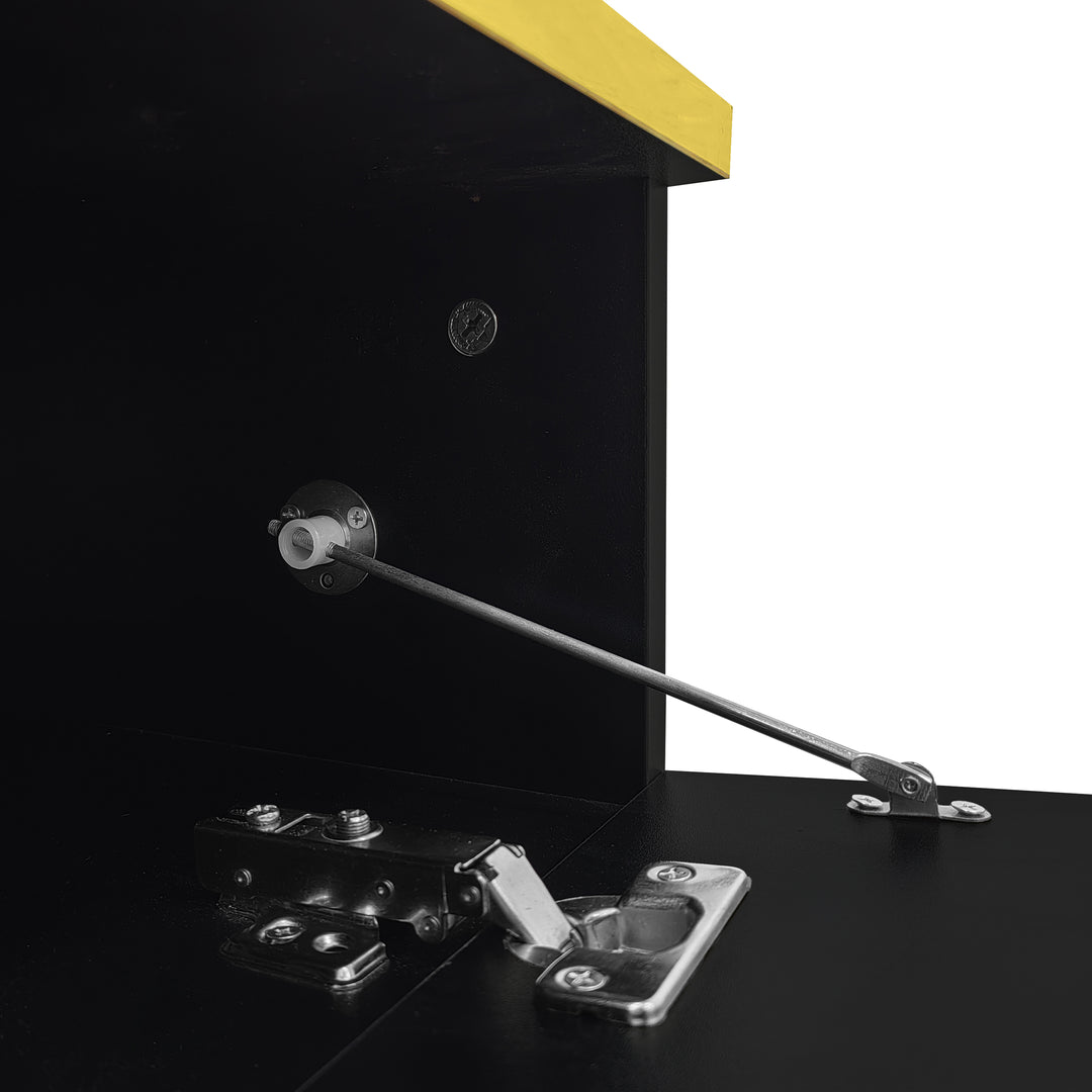 Black high-gloss coffee table with glass &amp; LED lighting NANOTUBE