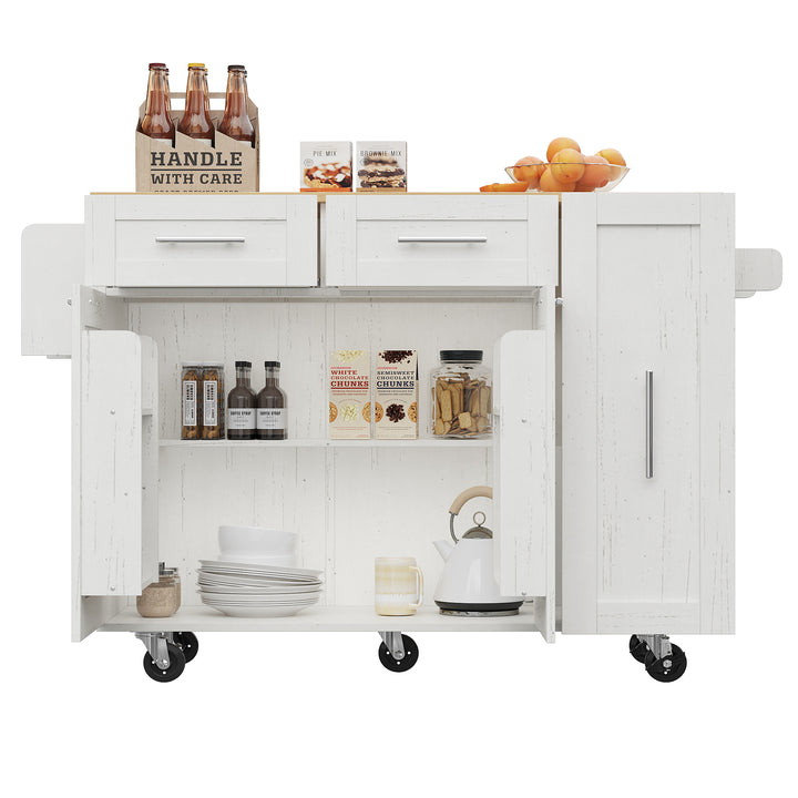 White modern foldable kitchen island trolleys BOG