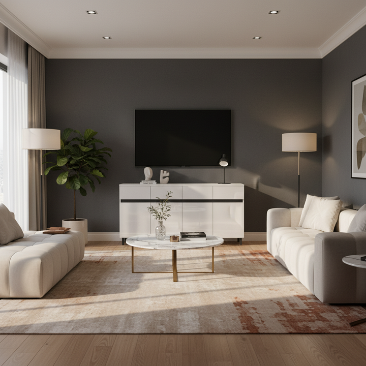 Modern high gloss white sideboard buffet 4 doors 160*40cm SPICEROUT