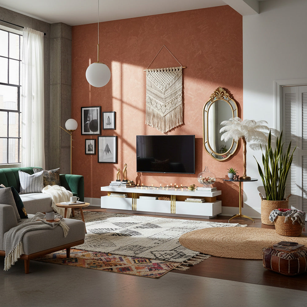 White marble pattern TV stand golden line luxury style 3 drawers VAALS UK