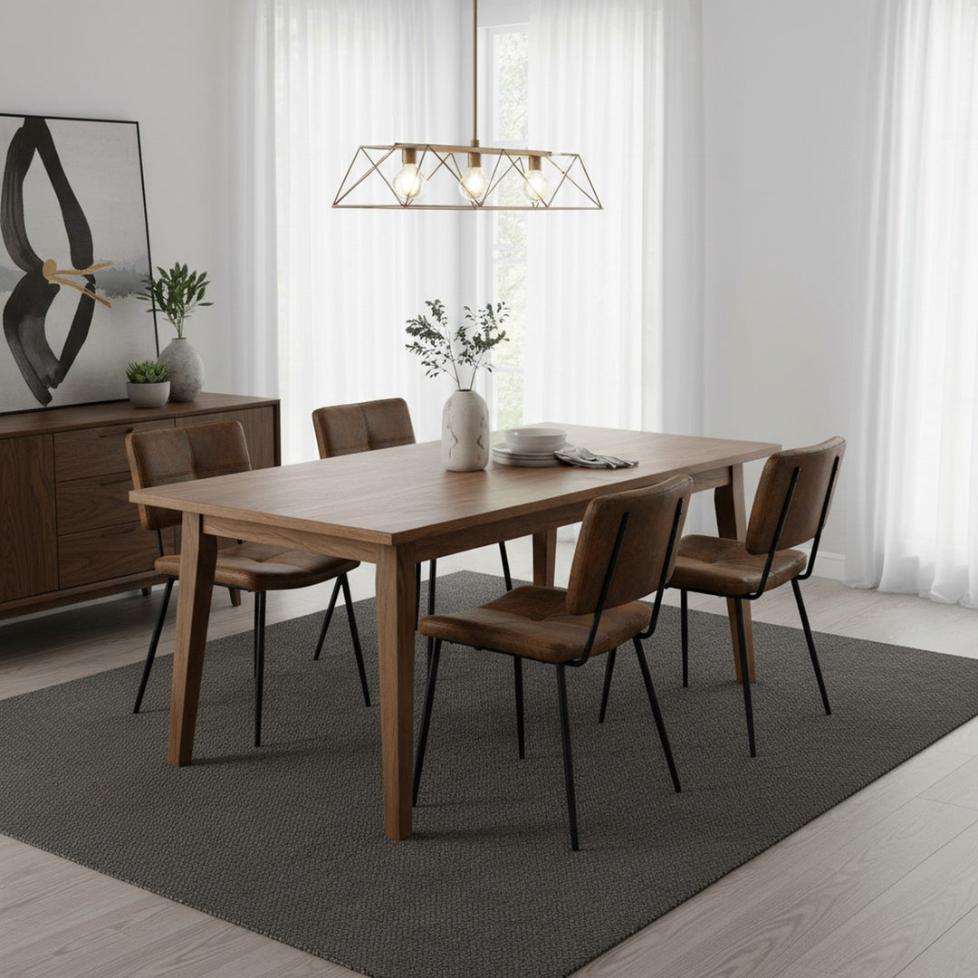 Set of 4 industrial brown suede dining chairs POMONA KD SUEDE 4PK