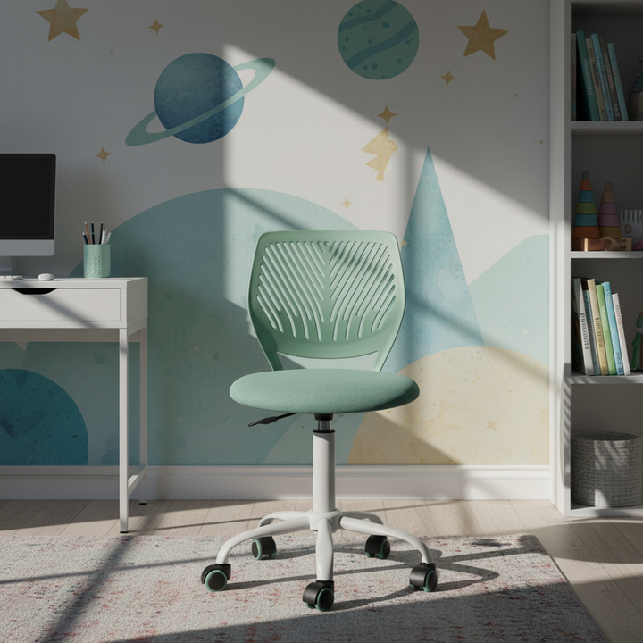 Aqua swivel children desk's chair height adjustable office chair CARNATION FABRIC AQUA