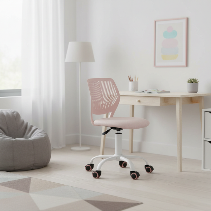 Rose swivel children desk's chair height adjustable office chair CARNATION MALMONEW PINK