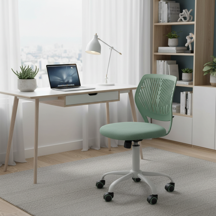 Aqua swivel children desk's chair height adjustable office chair CARNATION FABRIC AQUA