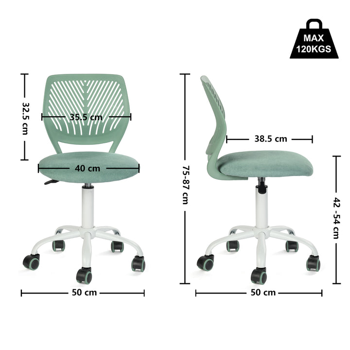 Aqua swivel children desk's chair height adjustable office chair CARNATION FABRIC AQUA