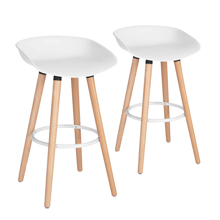 Set of 2 scandinavian barstools with wooden legs DEARBORN WHITE LMKZ