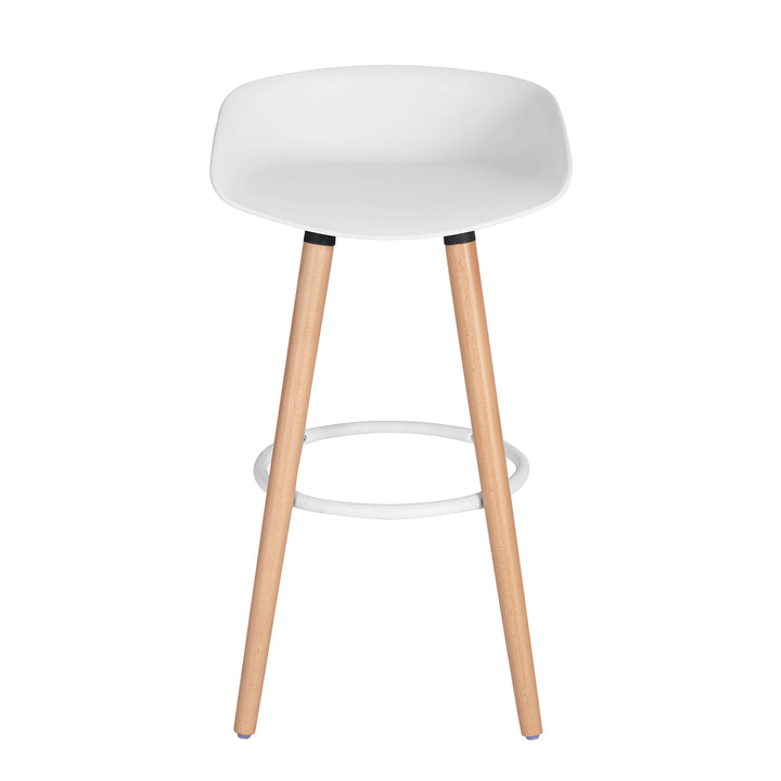 Set of 2 scandinavian barstools with wooden legs DEARBORN WHITE LMKZ