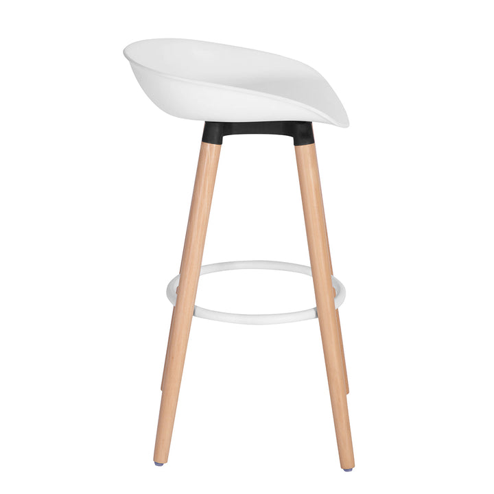 Set of 2 scandinavian barstools with wooden legs DEARBORN WHITE LMKZ