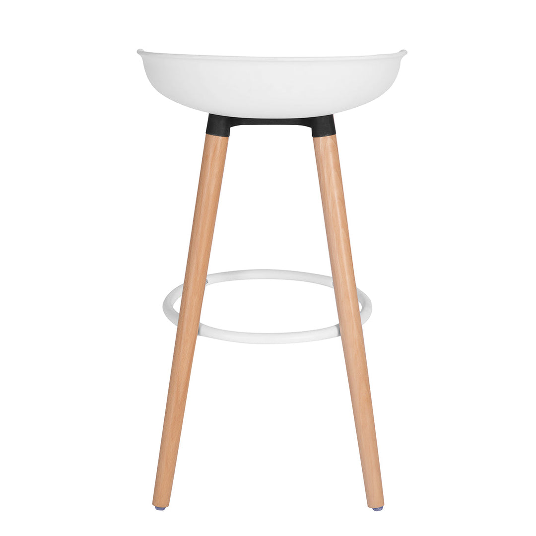 Set of 2 scandinavian barstools with wooden legs DEARBORN WHITE LMKZ