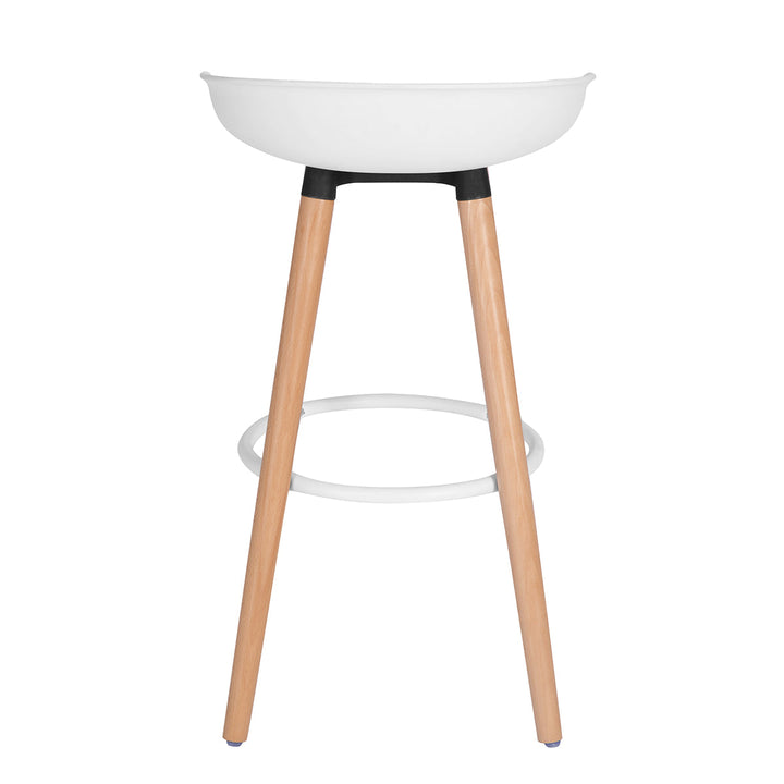 Set of 2 scandinavian barstools with wooden legs DEARBORN WHITE LMKZ