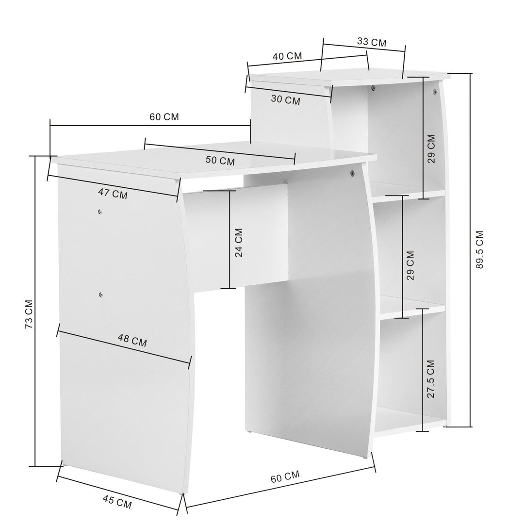 Desk Set with Three Shelves DOMINO WHITE