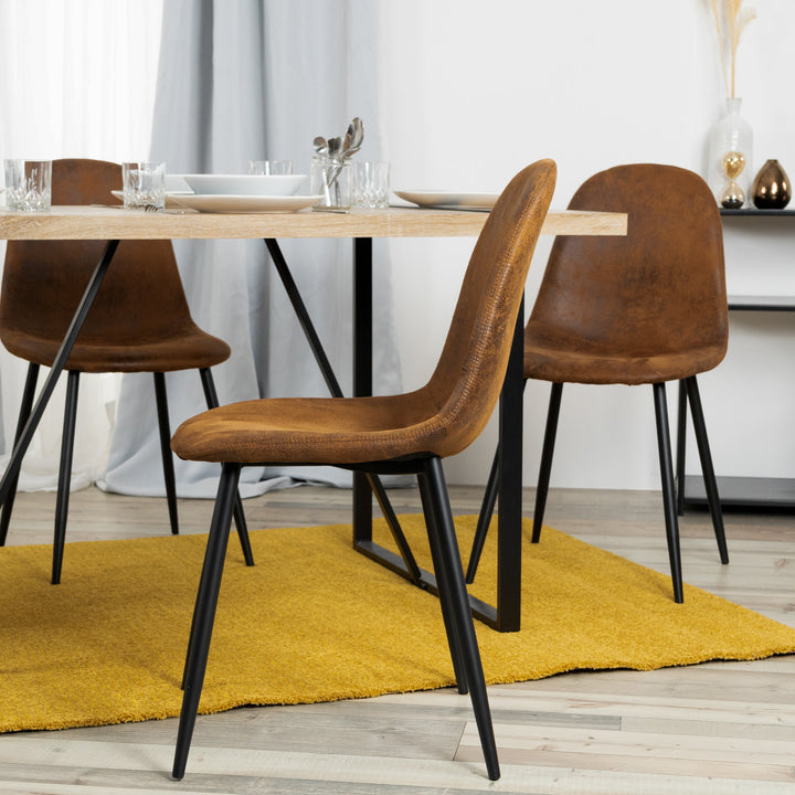 Set of 4 Scandinavian vintage dining room chairs CHARLTON SUEDE BROWN S FRXZ UKFR