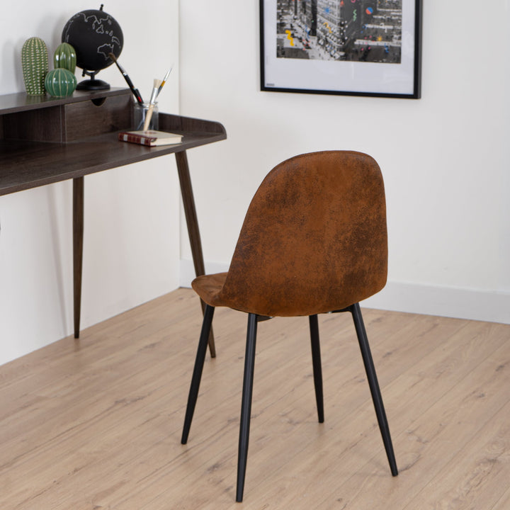 Set of 4 Scandinavian vintage dining room chairs CHARLTON SUEDE BROWN S FRXZ UKFR