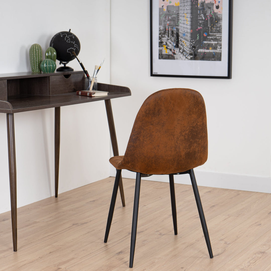 Set of 4 Scandinavian vintage dining room chairs CHARLTON SUEDE BROWN S FRXZ UKFR