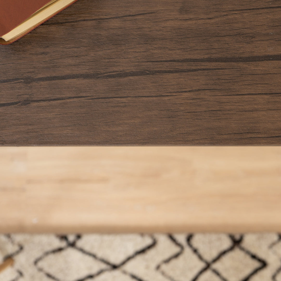 Minimalist foldable desk in black and wood industrial style HARPER BLACK HM