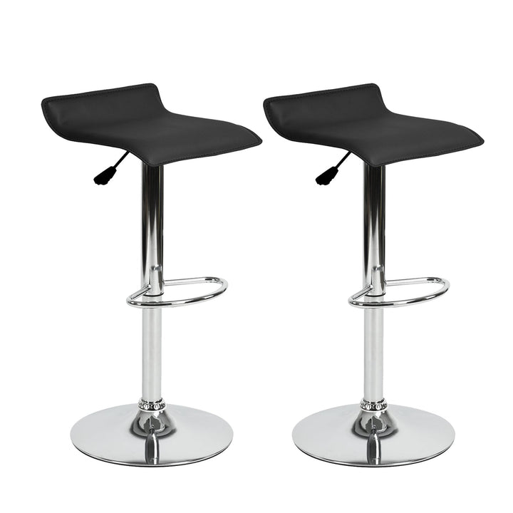 Set of 2 Modern Black Bar Stools FLANAGAN 385 2PCS BK A