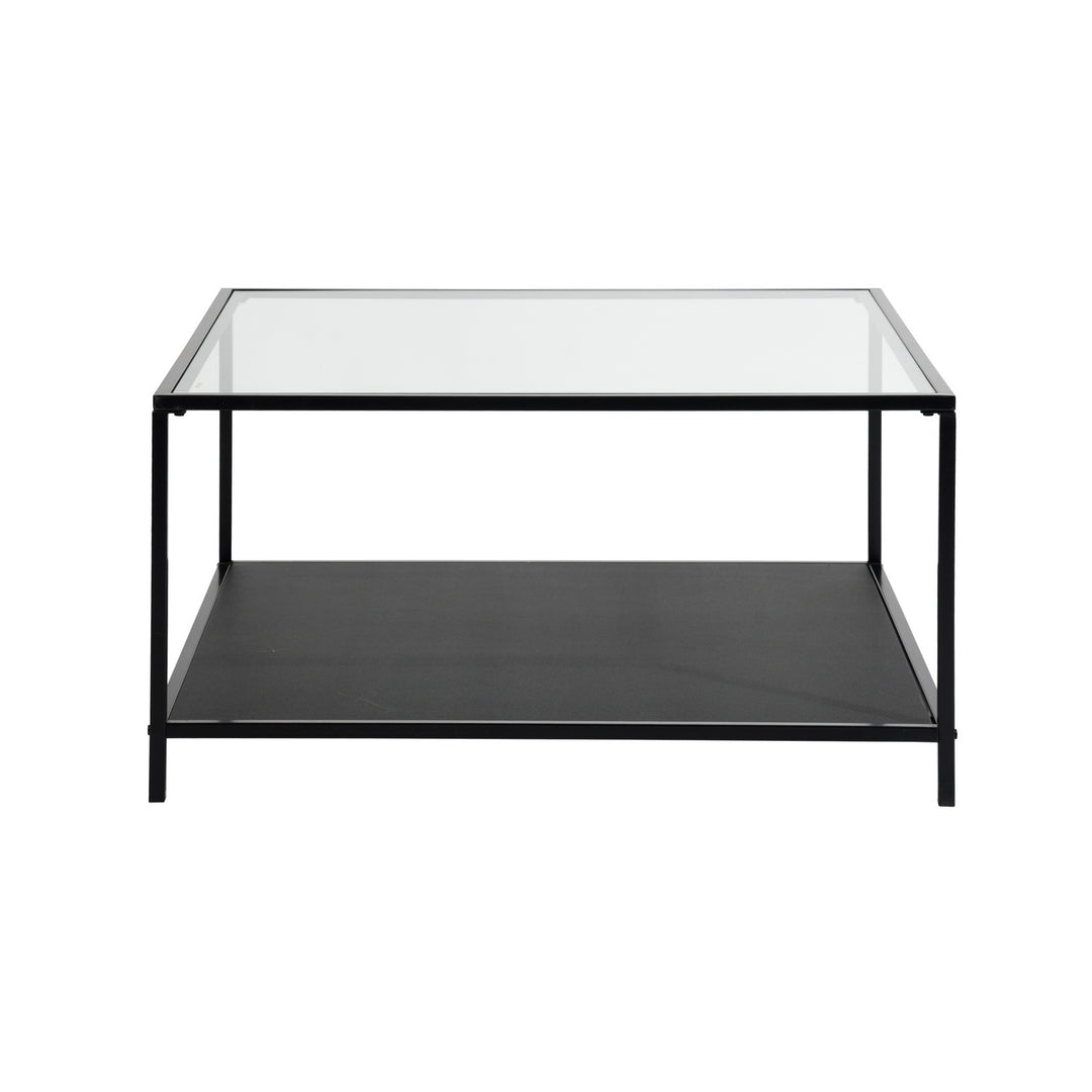 Square Glass Coffee Table 2-Tiers HUDD WOOD GLASS