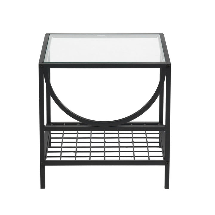 Modern side table in glass and metal JANKIN END TABLE