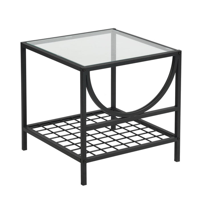 Modern side table in glass and metal JANKIN END TABLE