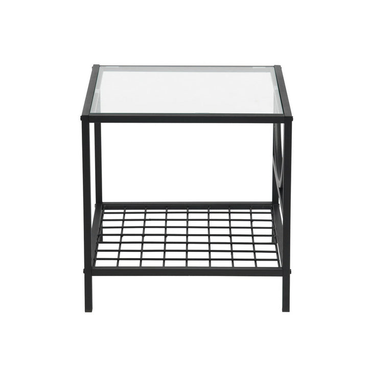 Modern side table in glass and metal JANKIN END TABLE