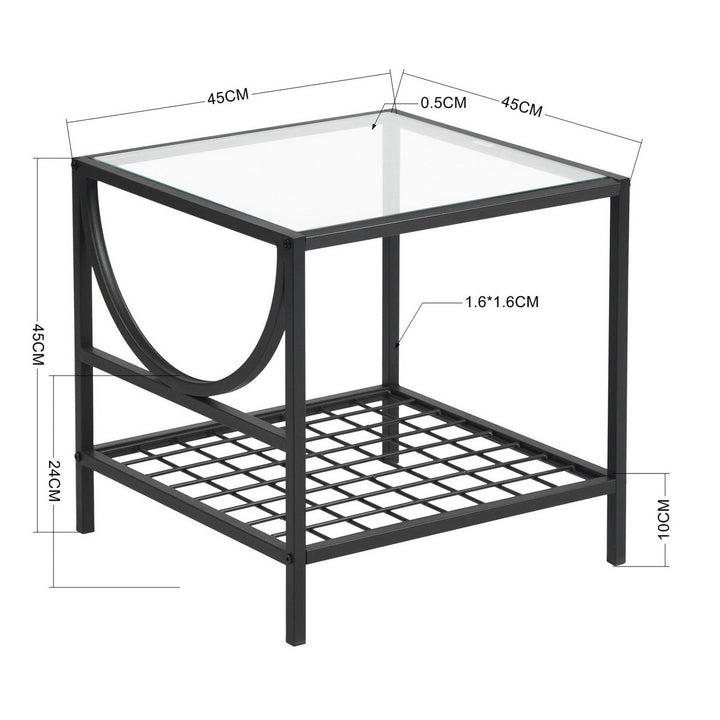 Modern side table in glass and metal JANKIN END TABLE