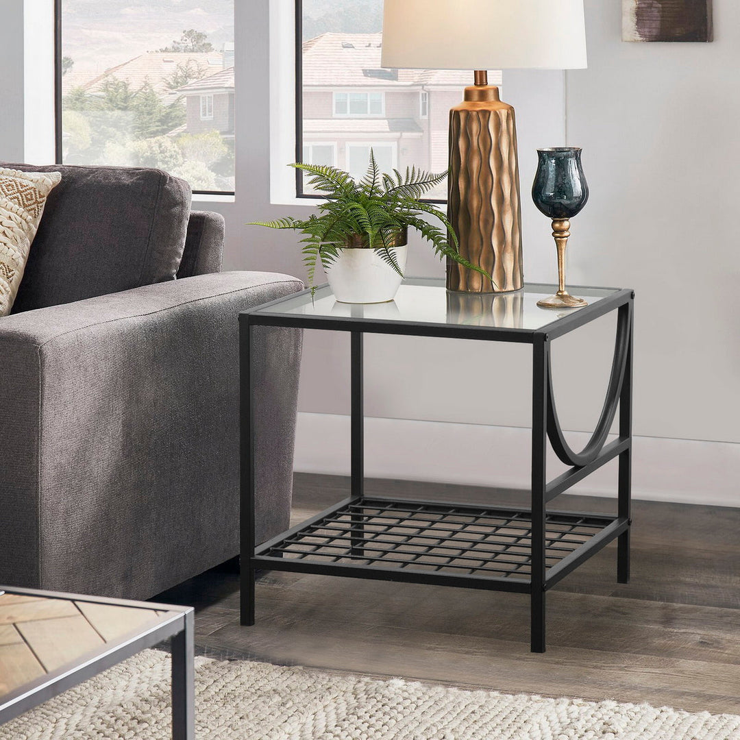 Modern side table in glass and metal JANKIN END TABLE