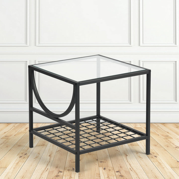 Modern side table in glass and metal JANKIN END TABLE