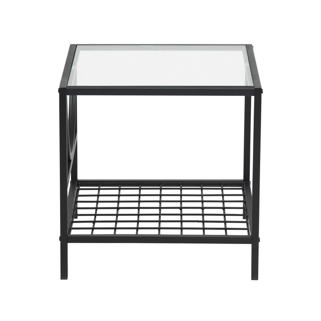 Modern side table in glass and metal JANKIN END TABLE