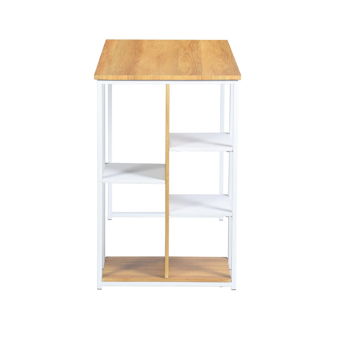 Modern desk with five white shelves and oak wood JESUSA A