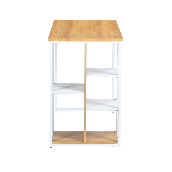 Modern desk with five white shelves and oak wood JESUSA A