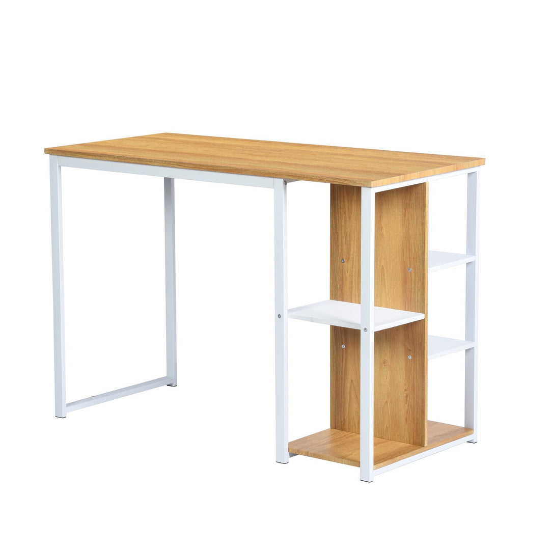 Modern desk with five white shelves and oak wood JESUSA A