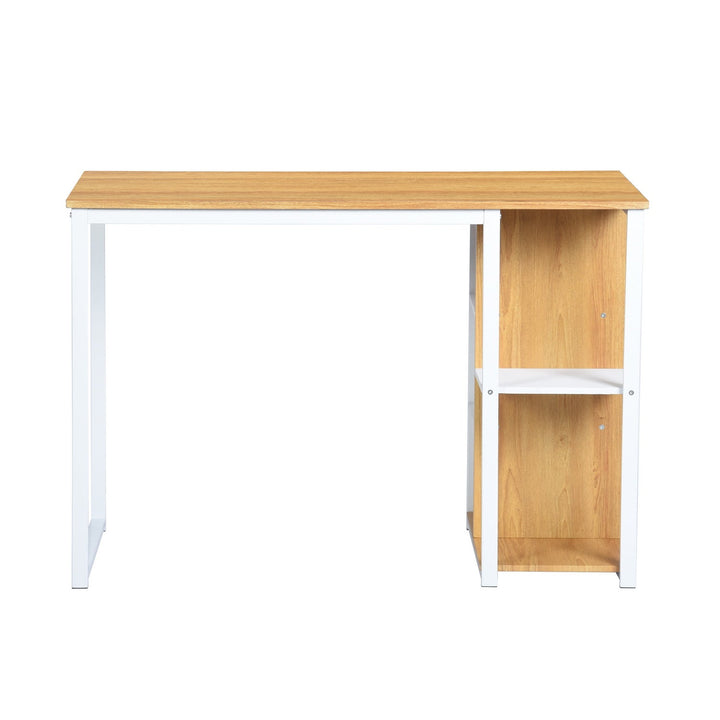 Modern desk with five white shelves and oak wood JESUSA A