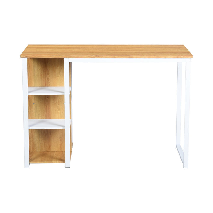 Modern desk with five white shelves and oak wood JESUSA A