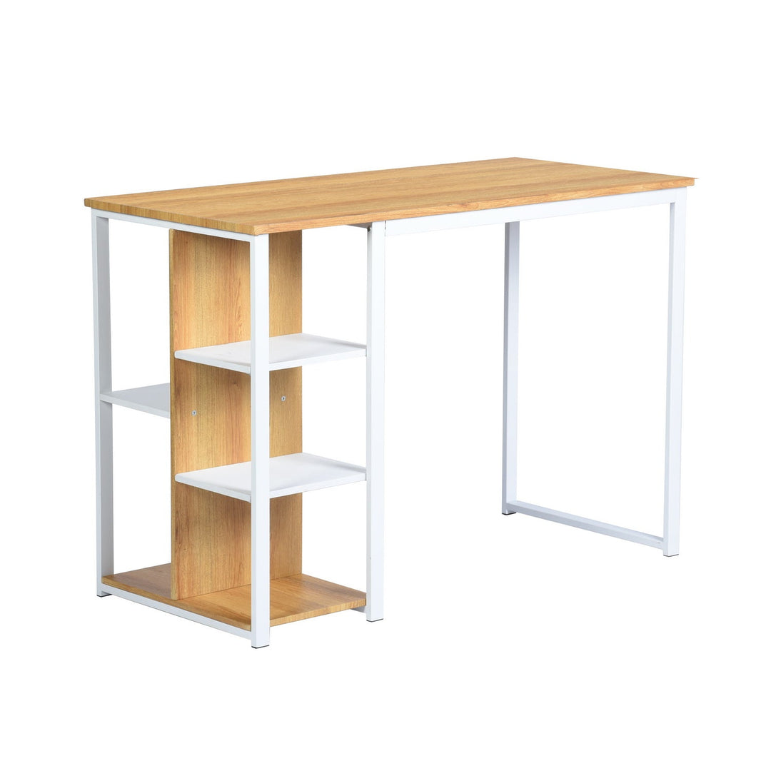 Modern desk with five white shelves and oak wood JESUSA A